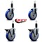 Service Caster 5'' Blue Poly Wheel Swivel 1-1/8'' Expanding Stem Caster Set 2 Brakes, 4PK SCC-EX20S514-PPUB-BLUE-2-PLB-2-118 - alternate 4